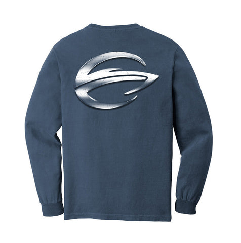 Blue Ring Spun Long Sleeve Tee